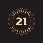 21-anniversary-celebration-greetings-card-for-21-years-anniversary-free-vector